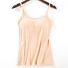 Image of Fitness Clothing  Padded Bra Tank Top Women Modal Spaghetti Solid Cami Top Vest Female With Built In