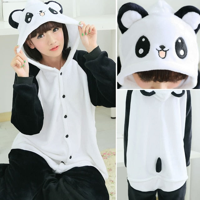Flannel kingurumi Adult Animal pijama Unicorn pajamas Women Cosplay Kigurumi pyjama Totoro Stitch Onsie Homewear Sleepwear