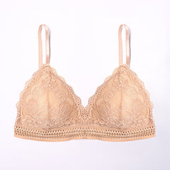 French Style Bralette Seamless Deep V Lace Girl Women Bra Wireless Thin Underwear Sexy Lingerie Soft Bras For Women Girl Hot