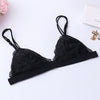Image of Full Lace Bralette Sexy Bras for Women Wire Free Push Up Bra bh Semi Sheer Triangle Women's Lingerie Sujetador