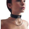 Image of Fullyoung Leather Harness Harajuku Dress Set Bust Garters Sexy Lingerie Belt Erotic Metal O-ring Soft PU Leather Choker Hot Sell