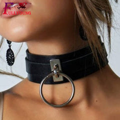 Fullyoung Leather Harness Harajuku Dress Set Bust Garters Sexy Lingerie Belt Erotic Metal O-ring Soft PU Leather Choker Hot Sell