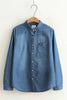 Image of GOPLUS Women's Shirt Blue Blouse Clothing for Women Tops 2019 Turn Down Collar Denim Blouses Cotton Shirts Haut Chemise Femme