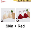 Image of GUMPRUN 2Pcs Seamless Soft Bras for Women Thin Strap Wireless Push Up Bra Backless Comfort Underwear Bralette Sexy Lingerie