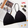 Image of GUMPRUN 2Pcs Seamless Soft Bras for Women Thin Strap Wireless Push Up Bra Backless Comfort Underwear Bralette Sexy Lingerie