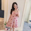 Image of Girl Tops summer New Women Sling Nightgown printing Sexy Sleepwear Shortless Sleeve Pyjamas with Chest Pad Girl Short Nightdress