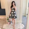 Image of Girl Tops summer New Women Sling Nightgown printing Sexy Sleepwear Shortless Sleeve Pyjamas with Chest Pad Girl Short Nightdress