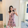 Image of Girl Tops summer New Women Sling Nightgown printing Sexy Sleepwear Shortless Sleeve Pyjamas with Chest Pad Girl Short Nightdress