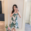 Image of Girl Tops summer New Women Sling Nightgown printing Sexy Sleepwear Shortless Sleeve Pyjamas with Chest Pad Girl Short Nightdress