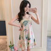 Image of Girl Tops summer New Women Sling Nightgown printing Sexy Sleepwear Shortless Sleeve Pyjamas with Chest Pad Girl Short Nightdress