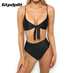 Gtpdpllt Beach Summer panties and bra set Women bras Black Yellow brief set sexy lingerie women Padded High Waist underwear
