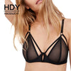 Image of HDY Haoduoyi Ladie Unmarked Lingerie Black Bra Support Push Up Sheer Plunge Underwire Bralette Top Bralets Underwear Comfortable