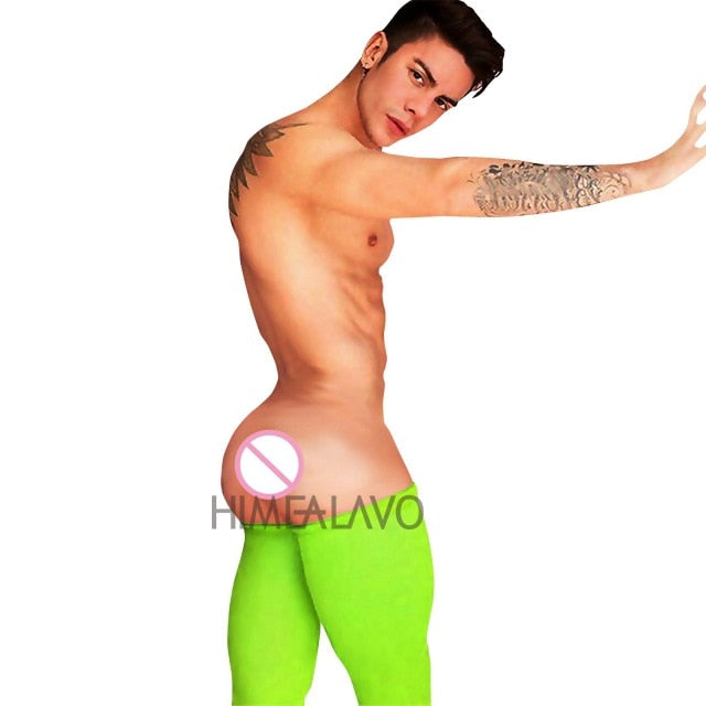HIMEALAVO hot Sexy Gay Men's bodystocking Opaque Nylon Thigh High Stockings Male stockings 11 colors