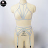 Image of Harness Garter Belt Red Elastic Goth Lingerie Cage Suspender Belt Bondage Harness Sexy Wedding Garter Fetish Leg Stockings Belt