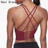 Image of Heal Orange Sports Top Vest Beauty Back Sports Bra Top Shock-Proof Gathering High-Intensity Sport Bh Yoga Underwear Fitness Bra