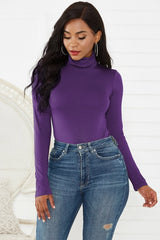 High Quality Long Sleeve Women Sexy Bodysuit 2019 Autumn Winter Female Mock Neck Warm Clothes Slim Fit Fashion Solid Body Suit