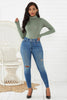 Image of High Quality Long Sleeve Women Sexy Bodysuit 2019 Autumn Winter Female Mock Neck Warm Clothes Slim Fit Fashion Solid Body Suit