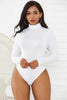 Image of High Quality Long Sleeve Women Sexy Bodysuit 2019 Autumn Winter Female Mock Neck Warm Clothes Slim Fit Fashion Solid Body Suit