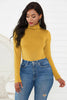 Image of High Quality Long Sleeve Women Sexy Bodysuit 2019 Autumn Winter Female Mock Neck Warm Clothes Slim Fit Fashion Solid Body Suit