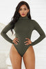 Image of High Quality Long Sleeve Women Sexy Bodysuit 2019 Autumn Winter Female Mock Neck Warm Clothes Slim Fit Fashion Solid Body Suit