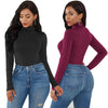 Image of High Quality Long Sleeve Women Sexy Bodysuit 2019 Autumn Winter Female Mock Neck Warm Clothes Slim Fit Fashion Solid Body Suit