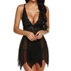 Image of Hirigin Women Sexy Lingerie Sleepwear Satin Silk Babydoll Lace Print Robes Sleep Nightgown Dress