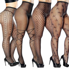 Hirigin Women's Pantyhose Tights Fishnet  Mesh Stockings Underwear Lace Sheer Plus Size