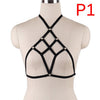 Image of Hollow Out Women Gothic Sexy Elastic Cage Crop Top Bras Erotic Lingerie Strappy Bra Bustier Bandage Bra Black Harness
