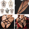 Image of Hollow Out Women Gothic Sexy Elastic Cage Crop Top Bras Erotic Lingerie Strappy Bra Bustier Bandage Bra Black Harness