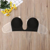 Image of Invisible Push Up Bra Strapless Bras Dress Wedding Party Sticky Self-adhesive Silicone Brassiere Breathable Deep U Bra Dropship