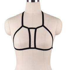 JLX.HARNESS Sexy Ladies Women Body Harness Bra Fetish Chest Bondage Lingerie Erotic Cage Bra Gothic Garter Belt Suspenders