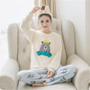 Image of JULY'S SONG Flannel Women Pajamas Sets Autumn Winter Pajamas Cartoon Thick Warm Women Sleepwear Cute Animal Female Homewear