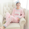 Image of JULY'S SONG Flannel Women Pajamas Sets Autumn Winter Pajamas Cartoon Thick Warm Women Sleepwear Cute Animal Female Homewear