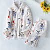 Image of JULY'S SONG Winter Pajamas Set Women Sleepwear Warm Flannel Long Sleeves Pajamas Pink Cute  Animal Homewear Thick Home Suit