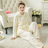 Image of JULY'S SONG Winter Pajamas Set Women Sleepwear Warm Flannel Long Sleeves Pajamas Pink Cute  Animal Homewear Thick Home Suit