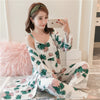 Image of JULY'S SONG Woman Pajamas Set Sling Cotton Pajamas 3 Peices Sleepwear For Women Long Sleeves Breathable Sexy Robe Homewear