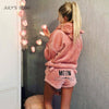 Image of JULY'S SONG Women Pajama Sets 2019 Autumn Winter Flannel Cartoon Warm Pyjamas Animal Sleepwear Cat Female Pajama Women Homewear