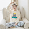 Image of JULY'S SONG Women Pajama Sets 2019 Autumn Winter Pajamas Flannel Cartoon Thick Warm Women Sleepwear Cute Animal Female Homewear