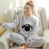 Image of JULY'S SONG Women Pajama Sets 2019 Autumn Winter Pajamas Flannel Cartoon Thick Warm Women Sleepwear Cute Animal Female Homewear