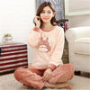 Image of JULY'S SONG Women Pajama Sets 2019 Autumn Winter Pajamas Flannel Cartoon Thick Warm Women Sleepwear Cute Animal Female Homewear