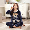 Image of JULY'S SONG Women Pajama Sets 2019 Autumn Winter Pajamas Flannel Cartoon Thick Warm Women Sleepwear Cute Animal Female Homewear