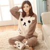 Image of JULY'S SONG Women Pajama Sets 2019 Autumn Winter Pajamas Flannel Cartoon Thick Warm Women Sleepwear Cute Animal Female Homewear