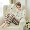 Image of JULY'S SONG Women Pajama Sets 2019 Autumn Winter Pajamas Flannel Cartoon Thick Warm Women Sleepwear Cute Animal Female Homewear