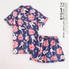 Image of Japanese simple short pyjamas women 100% cotton short sleeves ladies pajama sets shorts Cute cartoon sleepwear women homewear