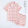 Image of Japanese simple short pyjamas women 100% cotton short sleeves ladies pajama sets shorts Cute cartoon sleepwear women homewear
