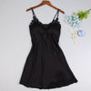 Image of Jerrinut Silk Satin Nightgown Women Sleeveless Nightdress Nighties Sleepwear Homewear With Chest Pads Sexy Lingerie