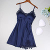 Image of Jerrinut Silk Satin Nightgown Women Sleeveless Nightdress Nighties Sleepwear Homewear With Chest Pads Sexy Lingerie
