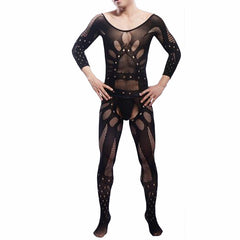 KWAN.Z male sexy lingerie transparent open crotch bodystocking men's catsuit sexy body all wrapped hot erotic underwear bodysuit