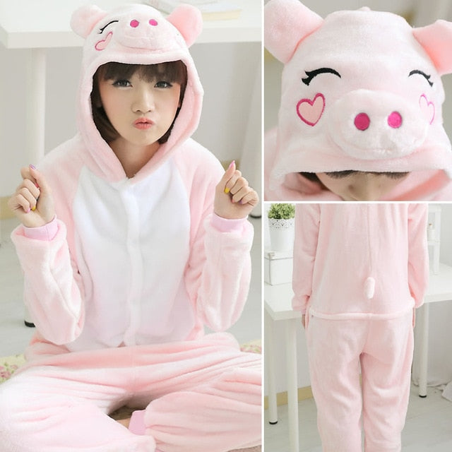 Kigurumi Unicorn Pajama Stitch Adult Animal Onesie Women Men Couple 2019 Winter Pajamas Suit Cat Sleepwear Flannel Pijamas