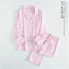 Image of Korea Fresh maple leaf pajama sets women 100% gauze cotton long sleeve casual sleepwear women pyjamas summer hot sale 2019